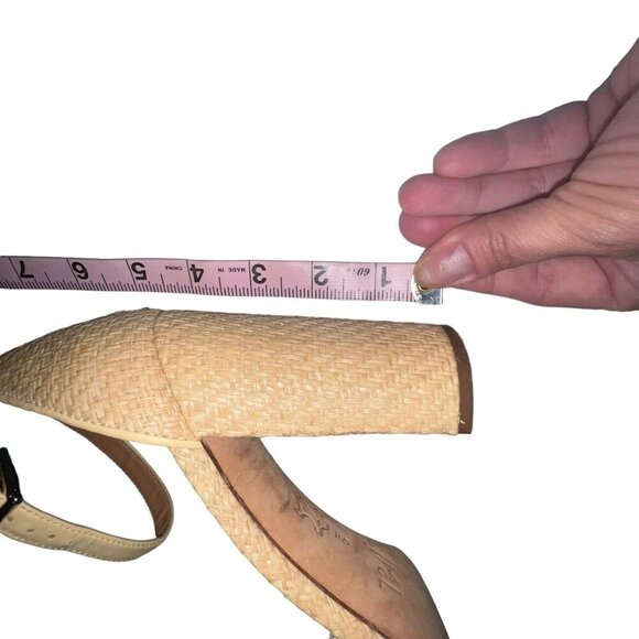 J. McLaughlin MADISON Raffia Heels Women’s Size 9 Tan Beige Open Toe Ankle Strap - Picture 7 of 9